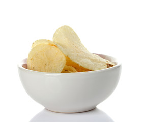 Potato chips  isolated on white