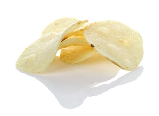 Potato chips  isolated on white
