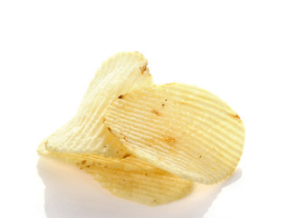 Potato chips  isolated on white