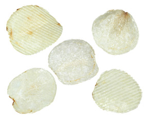 Potato chips  isolated on white