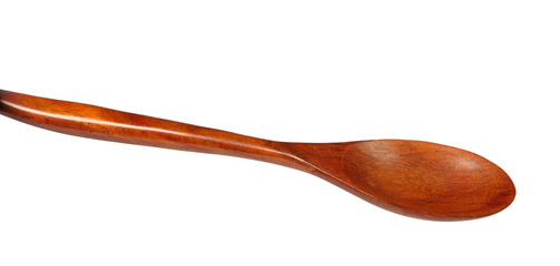 wooden spoon isolated over white.