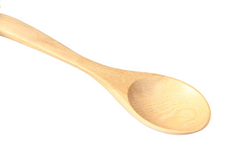 wooden spoon isolated over white.