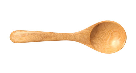 wooden spoon isolated over white.