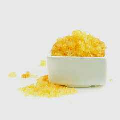 yellow spa salt. spa treatment