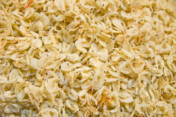 Close up to Dry shrimp.