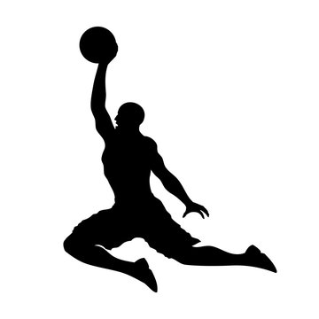 recommend clip art: Basketball playing dunking and scoring flat icon for apps and websites