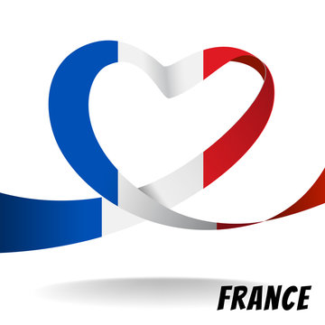 France country flag on heart design