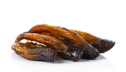 Grilling fish  of countryside in thailand by fire and smoke.