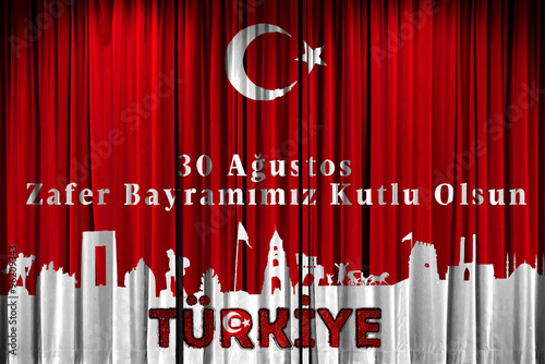 30 agustos zafer bayrami kutlamalari ve turk bayragi tasarim calismasi wall mural