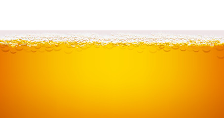 Beer and beer foam on white