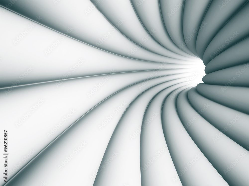 Wall mural abstract tunnel architecture light background