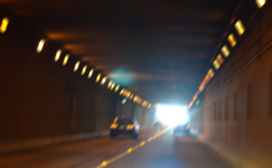 Tunnel with light, blurred background