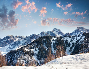 Beautiful winter mountain scenery