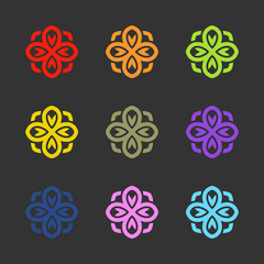 Flower logo. Vector sign emblem