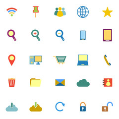 Internet color icons on white background