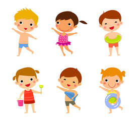 Elements of kids summer holiday