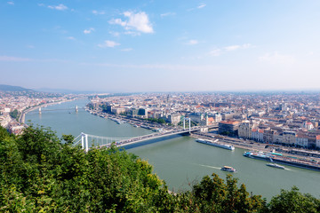 Fototapeta premium View of Budapest and the river Danube, Hungary.