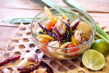 Chicken Spicy Soup (Thai Food)