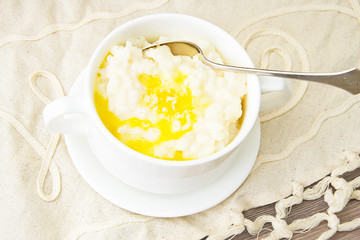  Rice Porridge with Sweet Butter, Jam and Coffee