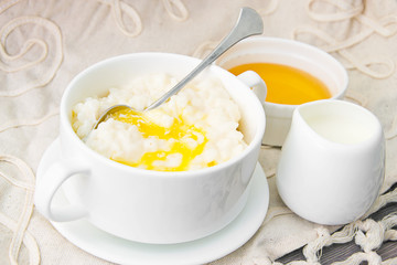  Rice Porridge with Sweet Butter, Jam and Coffee