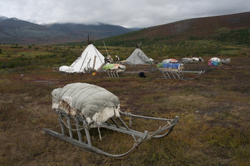 Herders' camp in the mountains of the Polar Urals. Russia. © olenyok
