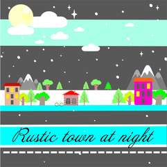 Obraz na płótnie Canvas Rustic town at night