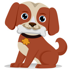 Fototapeta premium Dog biting bone