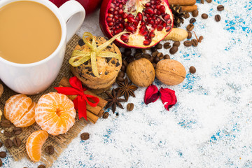 Cup of Christmas cappuccino