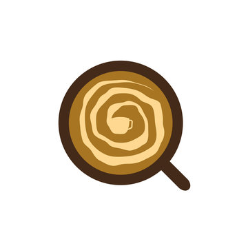 simple modern latte coffee logo icon
