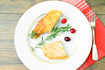 Diet and Healthy Food: Stuffed Chicken with Vegetables.