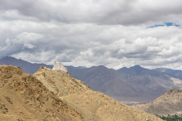 Leh palace and mountain landscape