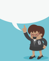 big boss business woman with speech bubbles