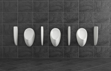 white clean urinal
