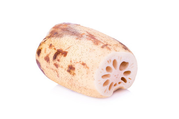 Lotus root on white background