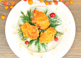 Breaded Chicken Fillet with Herbs and Cranberries.