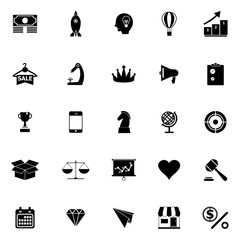 Marketing strategy icons on white background
