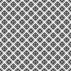 Seamless black and white decorative vector background with abstract figures