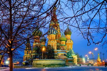 Naklejka premium Храм Василия Блаженного на Красной площади в Москве