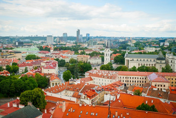 Obraz premium View over rooftops of Vilnius, capital of Lithuania