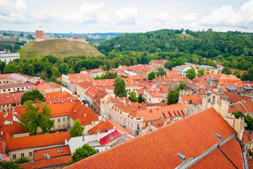 View over rooftops of Vilnius, capital of Lithuania
