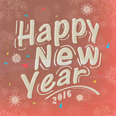 Fototapeta na wymiar Greeting card design for Happy New Year.