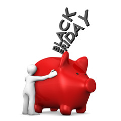 Obraz premium Manikin Black Friday Piggy Bank