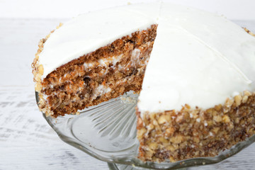 Homemade Carrot Cake with Walnuts