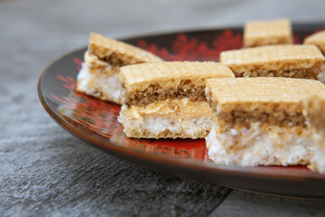 Sweet Biscuit Made with Chocolate and Coconut