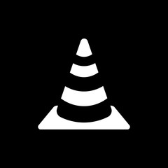 The traffic cone icon. Safety and attention, danger, warning symbol. Flat