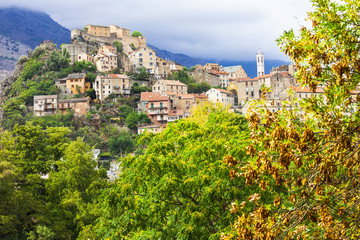 Fototapeta na wymiar Corte - impressive medieval town in Corsica, France