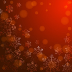 orange  background with snowflakes,vector