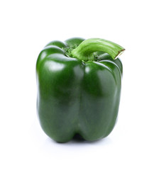Green pepper on white background