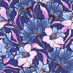 Fotobehang Beautiful seamless floral pattern . Flower vector illustration © Juliett Illustration
