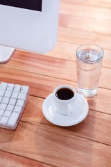 Close up view of a cup of coffee